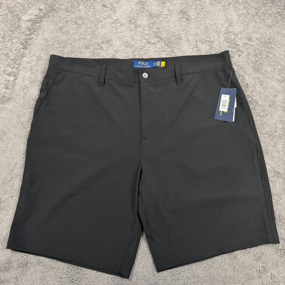 Polo Ralph Lauren Tech Shorts NWT Men's 38 Black Chino Performance 10" Inseam - Picture 1 of 8